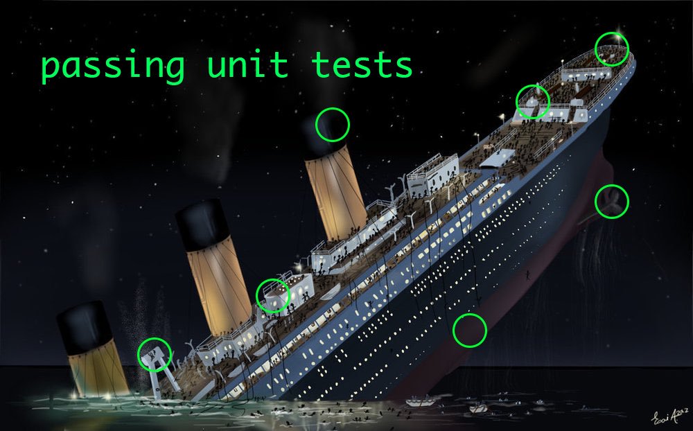 Passing unit tests, sinking ship